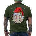 Baseball Lover Baseball Wearing Santa Hat Xmas Christmas T-shirt da uomo con stampa posteriore