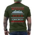 Chicago Flag City Skyline Chicago Fan Ugly Christmas Sweater Men's T-shirt Back Print