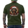 Dachshund With Santa Hat Christmas With Dog T-Shirt mit Rückendruck