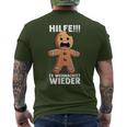 Hilfe Es Weihnachtet Wieder X Xmas Christmas Gingerbread T-Shirt mit Rückendruck