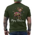 Labrador Retriever Christmas Reindeer Dog Lover T-Shirt mit Rückendruck