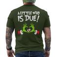 A Little Who Is Baby Due Announcement Christmas Pregnancy Men's T-shirt Back Print