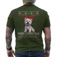 Merry Christmas Westie Dog Lover Ugly Xmas Sweater Pajamas Men's T-shirt Back Print