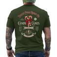 Old Fashioned North Pole Candy Cane Company Elf Christmas Men's T-shirt Back Print