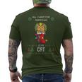 Ugly Christmas Sweater Cat Ugly Sweater Christmas Lights Cat Men's T-shirt Back Print