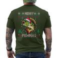 Ugly Fishing Christmas Bass Fish Apparel Merry Fishmas Men's T-shirt Back Print