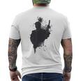 Arte A Inchiostro Del Guerriero Samurai Giapponese T-shirt da uomo con stampa posteriore