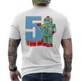 Bambino 5 Compleanno Bambini & Robot Regalo Di 5 Anni T-shirt da uomo con stampa posteriore