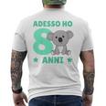 Bambino Bambini 8° Compleanno Koala Otto Anni Adesso Ho 8 Anni T-shirt da uomo con stampa posteriore