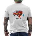 Bambino Pompiereigile Del Fuoco Allarme Io Ho 4 Anni Compleanno T-shirt da uomo con stampa posteriore