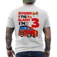 Bambino Sound The Alarm I'm 3 Fire Truck 3 ° Compleanno Ragazzo Festa T-shirt da uomo con stampa posteriore