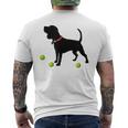 Beagle Dog Plays Fetch With Yellow Tennis Balls Men's Back Print T-Shirt