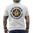 Bevor Ich Gendere Lerne Ich Klingonisch Gray T-Shirt mit Rückendruck