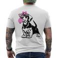 Cane Bassotto A Pelo Duro Con Occhiali Bandana Gomma Da Masticare T-shirt da uomo con stampa posteriore