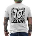 Children's Birthday Ich Bin 10 Zahlwort Zehn T-Shirt mit Rückendruck