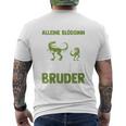 Children's Ein Glück Werde Ich Großer Bruder Dinosaur T-Shirt mit Rückendruck