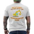 Children's Ich Bin Jetzt Ein Kindergartenkind Excavator Kindergarten Start T-Shirt mit Rückendruck