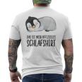 Das Ist Mein Offizielles Schlaf Penguin Gray T-Shirt mit Rückendruck