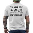 Definizione Divertente Triatleta Da Nuoto In Bicicletta Da Corsa Triathlon Finisher T-shirt da uomo con stampa posteriore