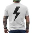 Retrò Con Fulmini Nero Invecchiato T-shirt da uomo con stampa posteriore