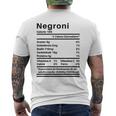 Divertente Etichetta Nutrizionale Ingredienti Negroni T-shirt da uomo con stampa posteriore