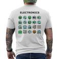 Elettronica Tecnico Tecnologia Icone Computer Circuito T-shirt da uomo con stampa posteriore