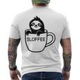 Faultier Und Kaffee Sloffee Lustig Witze Sarkastisch T-Shirt mit Rückendruck