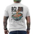 Felice Giapponese Tagliatelle Ramen Ciotola Kawaii Giappone Anime Ramen T-shirt da uomo con stampa posteriore