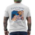 Greek Island Santorini Greece Oia Village Blue Church Men's T-shirt Back Print