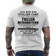 Ich Bin Ein Stolzer Chefonerdammt Tollen Mitarbeitern Gray T-Shirt mit Rückendruck