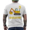 Kinder Endlich 3 Jetzt Bin Ich Der Bauleiter Geburtstagskind Digger T-Shirt mit Rückendruck