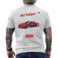 Kinder Endlich Schulkind 2024 Boy School Cone Racing Car First Day At School T-Shirt mit Rückendruck