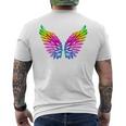 Lgbt Arcobaleno Ali D'angelo Lesbiche E Gay Pride Lgbtq T-shirt da uomo con stampa posteriore