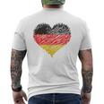 Mein Herz Schlagt Für Deutschland Blue T-Shirt mit Rückendruck