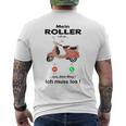 Mein Roller Ruft An Mofa Moped Retro Scooter Gray T-Shirt mit Rückendruck