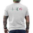 Mexico Heart Mexico Flag Heartbeat Ekg Pulse Mexican Roots Men's T-shirt Back Print
