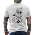 Moteur De Dessin Ingénieur Travaille Blocs Et Moteur Deoiture Mécanique T-shirt imprimé au dos