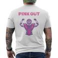 Pink Out Football Team Tackle Breast Cancer Awareness Month Men's T-shirt Back Print