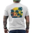 Playa Tropical Atardecer Retro Palmerasacaciones Deerano Camiseta Hombre Estampado Espalda