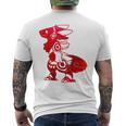 Protogen Fursuit Furry Red Krawattenfarbe Fursona T-Shirt mit Rückendruck