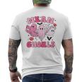 Retro Pink Mean Ghouls Halloween Ghost Let's Go Ghouls Cute Men's T-shirt Back Print