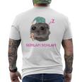 Schlafi Schlafi Sad Hamster Meme Gray T-Shirt mit Rückendruck