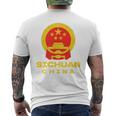Sichuan Cina T-shirt da uomo con stampa posteriore