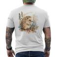 Simpatico Riccio Acquerello Disegno Natura Animali Alberi T-shirt da uomo con stampa posteriore