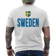 Svezia Bandiera Svedese Sverige Regalo Amore Souvenir T-shirt da uomo con stampa posteriore