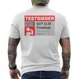 Test Winner Stiftung Alkotest Gut Trinkfest Malle Bumsbar T-Shirt mit Rückendruck