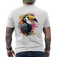 Tucano Animale Colorato Grafico Astratto Pittura Tucano T-shirt da uomo con stampa posteriore