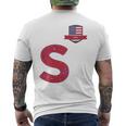 Usa Flag Letter S American Usa Red T-Shirt mit Rückendruck