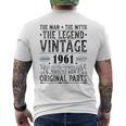 Vintage 1961 S Für Herren Retro 1961 Geburtstag T-Shirt mit Rückendruck