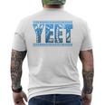 Vintage Yeet Yeet Quotes Blu T-shirt da uomo con stampa posteriore